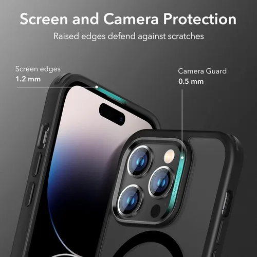 Miniatura 6 de ESR Funda magnética MagSafe de grado militar compatible a prueba de golpes y resistente al amarillamiento para iPhone 14 Pro Max, color negro C