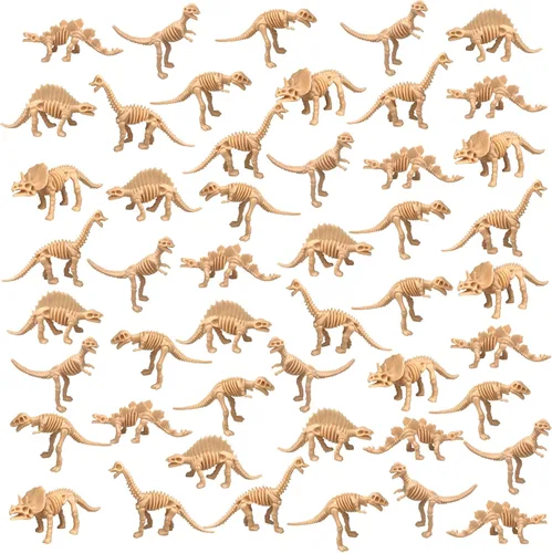 48 juguetes de esqueleto de dinosaurio fósil de dinosaurio, juguetes de dinosaurio y arena para excavar decoraciones de fiesta