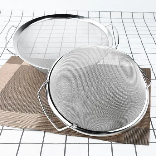 Miniatura 4 de Filtro de acero inoxidable con mango de tamiz de harina Filtro para freír Filtro de lavado de arroz Colador de frutas y verduras Escurridor de cesta