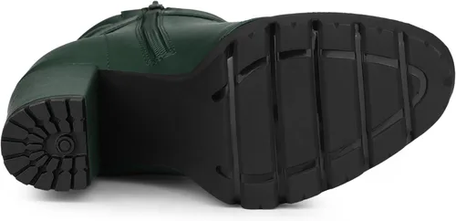 Miniatura 5 de Allegra K Botines de plataforma para mujer, con cordones, tacón de bloque, botas de combate