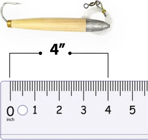 Miniatura 5 de Señuelos de pesca con tapón de cedro de 4 pulgadas, 6 piezas de color natural aparejado, para pesca en alta mar, incluye bolsa de señuelo de agua
