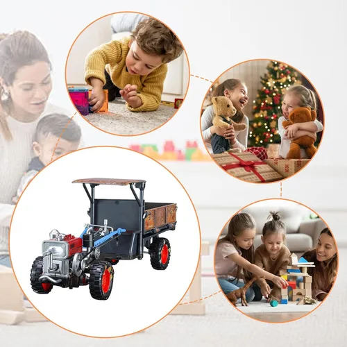 Miniatura 8 de Modelo a escala de tractor – 10.8x4.1x2.8 in Escala de aleación de juguete de tractores para caminar, juguete de tractor con luces y música, juguete