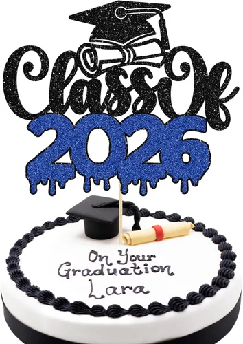 Miniatura 18 de 1 pieza de decoración de pastel de graduación 2023 con purpurina de felicitaciones 2023 para pastel de graduación 2023 temática de graduación