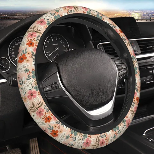 Miniatura 8 de Funda para volante de automóvil, ajuste universal, accesorios para el interior del automóvil para mujeres y hombres, 15 pulgadas, transpirable