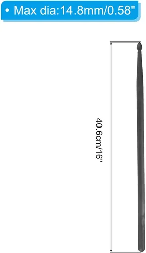 Miniatura 2 de PATIKIL Baquetas de nylon 5A plástico antideslizante mango tambor palo para adultos batería electrónica instrumento musical percusión negro 2 pares