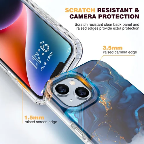 Miniatura 153 de Diaclara Funda diseñada para iPhone 16, mejorada [protección completa de la cámara], carcasa resistente de cuerpo completo con protector de pantalla