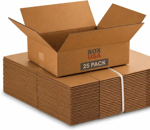 Miniatura 11 de BOX USA 1293 Caja plana de cartón corrugado 12 pulgadas de largo x 9 pulgadas de ancho x 3 pulgadas de alto, kraft, para envío, embalaje y mudanza