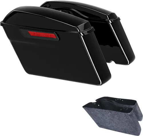 Miniatura 14 de XFMT Alforjas para motocicleta de 5 pulgadas, extendidas con cierres cromados para Harley Touring Road King, Street Glide Road Glide Electra Glide