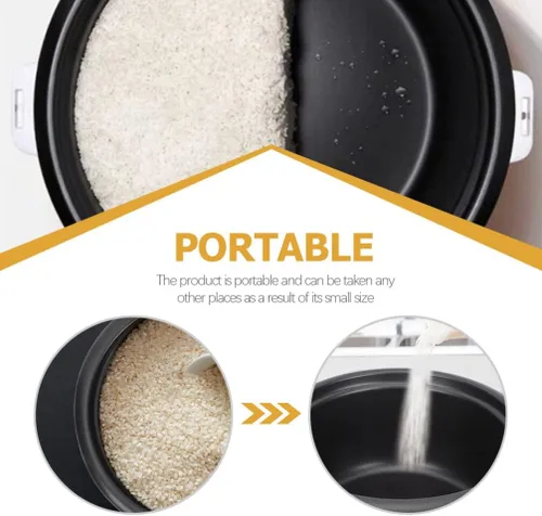 Miniatura 5 de Operitacx Olla de arrocera interior de 3 tazas/0.5L sin cocinar, olla de repuesto interior antiadherente compatible con olla arrocera de 1.5 L