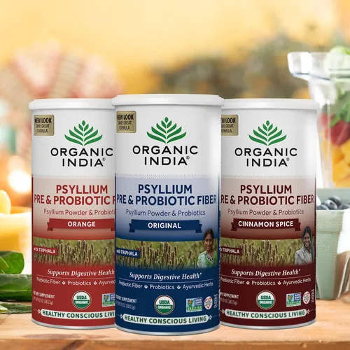Miniatura 6 de ORGANIC INDIA Polvo de cáscara de psyllium – Suplemento de fibra pre y probiótica, suplemento de fibra de cáscara de psyllium orgánica con cáscara