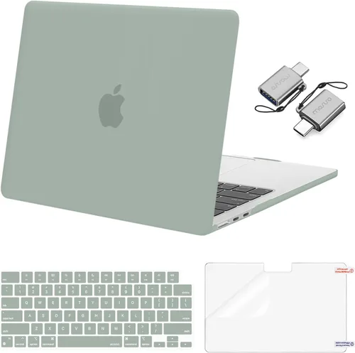 Miniatura 12 de Mosiso Funda para MacBook Air de 13 y 13.6 pulgadas, 2024, 2023 y 2022, M3 A3113, M2 A2681, Touch ID, carcasa rígida, cubierta de teclado, protector