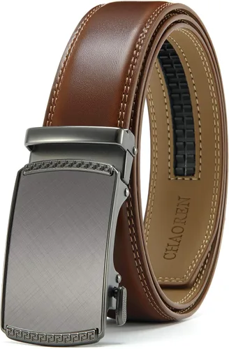 Miniatura 43 de CHAOREN Cinturón para hombre de cuero con trinquete - Ajuste personalizable, estilo sin esfuerzo (35 mm)