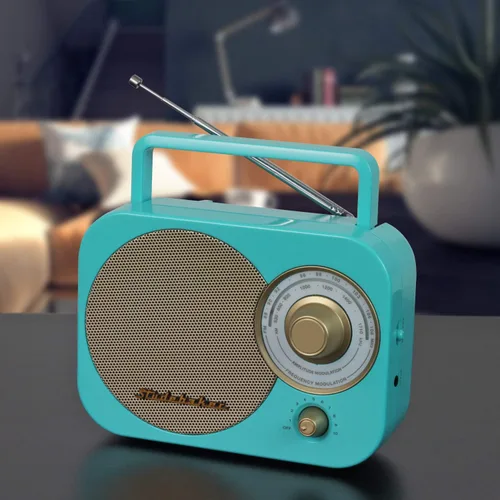Miniatura 5 de Studebaker SB2000TG Radio AM/FM portátil edición limitada en color turquesa/oro clásico retro con entrada auxiliar