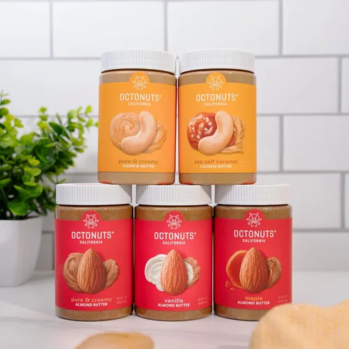 Miniatura 8 de Octonuts Mantequilla de anacardos con sal marina tostada y caramelo 16oz - Mantequilla de frutos secos pura y cremosa - Alimentos deliciosos - Sin