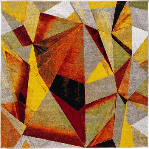 Miniatura 27 de SAFAVIEH Porcello Collection - Alfombra decorativa de 2 pies 3 pulgadas x 4 pies, gris claro y naranja, diseño abstracto moderno, no desprende