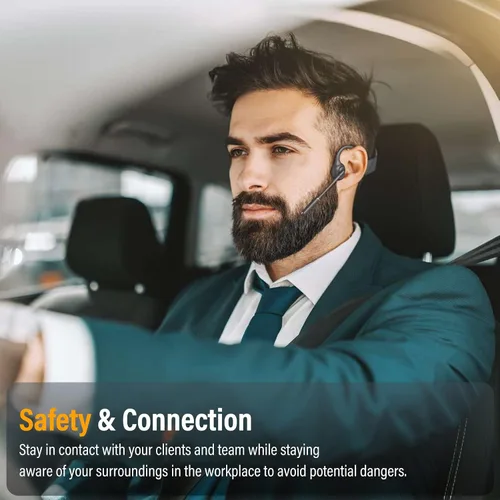 Miniatura 5 de SANOTO Auriculares de conducción ósea con micrófono, auriculares Bluetooth con micrófono con cancelación de ruido y silencio, auriculares