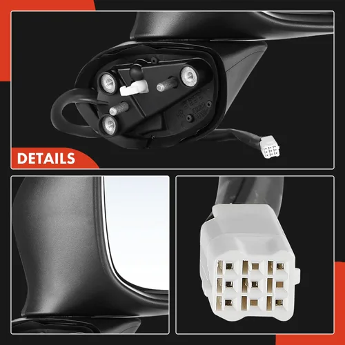 Miniatura 8 de A-Premium Espejo eléctrico para puerta del lado del pasajero compatible con Mazda CX-5 2013 2014 2015 – Plegable manual calentado con señal de giro