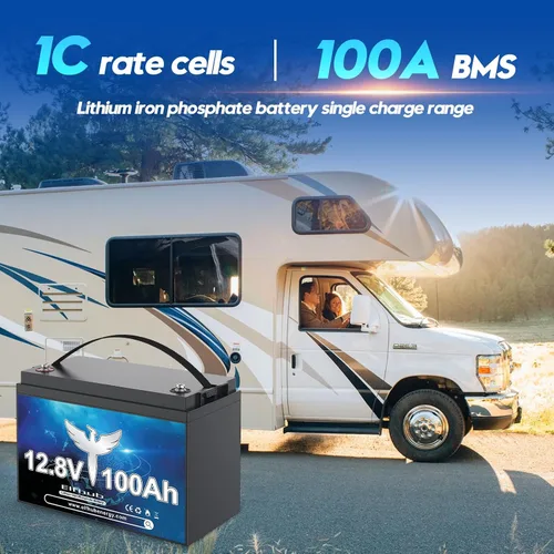 Miniatura 5 de Batería de litio LiFePO4 de 12 V y 100 Ah, BMS de 100 A mejorado, vida útil de hasta 10 años con hasta 15000 ciclos, energía máxima de 1280 Wh