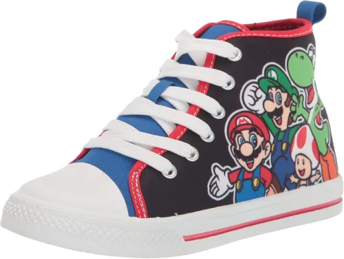 SUPER MARIO Brothers Mario, Luigi, Nintendo - Zapatos deportivos de caña alta y con cordones para niños pequeños, talla 7 a 12