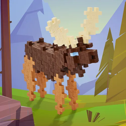 Miniatura 2 de PLUS PLUS Moose - Juego de figuras de animales en 3D de bloques de construcción, mini piezas de rompecabezas entrelazadas, juguetes divertidos