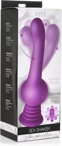 Miniatura 9 de INMI Sex Shaker Silicona para hombres, mujeres y parejas. Consolador giratorio recargable, impermeable y potente, 1 pieza, morado. Púrpura