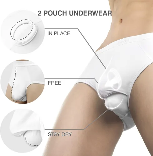 Miniatura 2 de DAVID ARCHY Calzoncillos para hombre, ropa interior micro modal, cómoda, suave, doble bolsa, paquete de 4 o 7