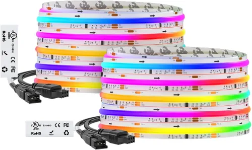Miniatura 19 de BTF-LIGHTING FCOB WS2811 IC RGB COB - Tira de luces LED COB de 16.4 pies DC12V 630LED/m Flexible de Alta Densidad Uniforme Luz de Color Perseguidor