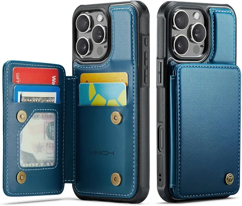 Miniatura 56 de Vinich Funda tipo cartera para iPhone 11 con tarjetero, bloqueo RFID, ranuras de crédito, función atril, a prueba de golpes, para iPhone 11 de 6.1