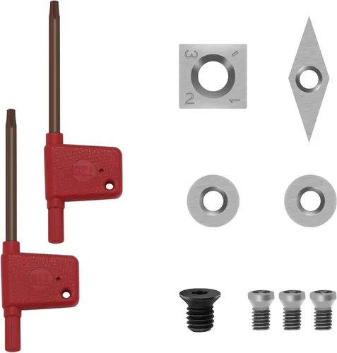 Miniatura 4 de Juego de 4 piezas de cinceles de torneado de madera con punta de carburo y hoja de acero inoxidable, en caja de madera Herramientas de torno de 4
