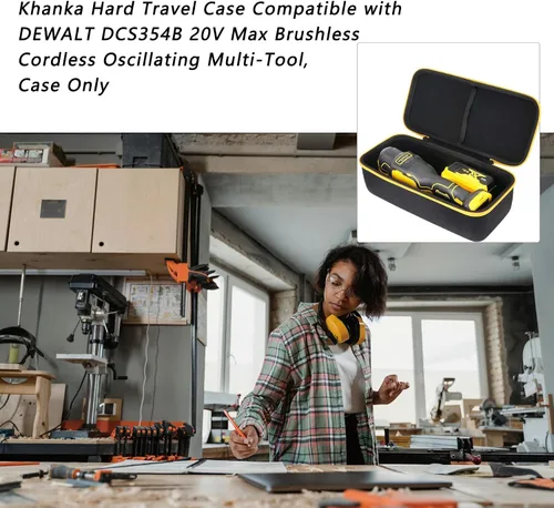 Miniatura 6 de khanka Funda rígida de viaje compatible con DEWALT DCS354B / DCS356B ATOMIC 20V Max sin escobillas sin escobillas multiherramienta oscilante, solo