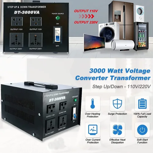 Miniatura 8 de YaeCCC Transformador de voltaje 3000VA Convertidor de potencia 110V/220V Convertidor AC-AC 3000VA