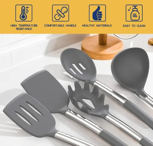 Miniatura 2 de Fungun - Juego de utensilios de cocina de silicona, antiadherentes, juego de utensilios de cocina de 24 piezas, utensilios de cocina resistentes al