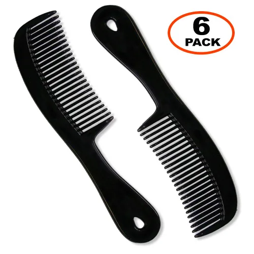 Miniatura 2 de Peine de pelo para hombre con asa, peines de bolsillo flexibles de plástico de 6 pulgadas para hombres, juego de peines negros para peinar dientes
