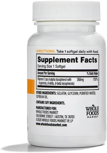 Miniatura 2 de 365 by Whole Foods Market, Vitamina E 400 UI con tocoferoles mixtos, 60