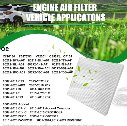 Miniatura 3 de CF10134 Filtro de Aire de Cabina Compatible con Honda Accord 2003-2022 / CR-V 2007-2016 / Civic 2006-2015 / Odyssey 2005-2017 / Pilot 2009-2023