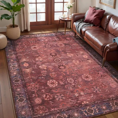 Miniatura 9 de Tangsoo Alfombra lavable para pasillo, antideslizante, 2 x 6 pies, estilo bohemio, floral, vintage, para entrada, suelo suave, para cocina, baño