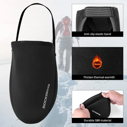 Miniatura 5 de ROCKBROS Cubre dedos para zapatos de ciclismo, sobrezapatillas térmicas para bicicleta para clima frío, protector de puntera Kevlar para hombres