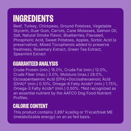 Miniatura 7 de Wellness Rewarding Life - Golosinas para perros, golosinas de entrenamiento, sin granos, carne de res suave y pavo (bolsa de 6 onzas)