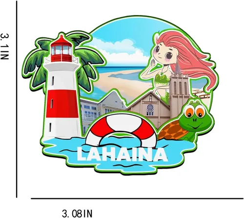 Miniatura 3 de Lahaina - Imán de madera para nevera, diseño de Hawaii, Estados Unidos, 3137