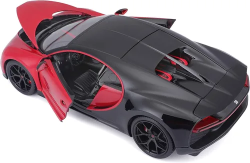 Miniatura 5 de Maisto Bugatti Chiron Sport 1/18 Modelo de coche fundido a presión, color negro/rojo (18-11044-00000022)