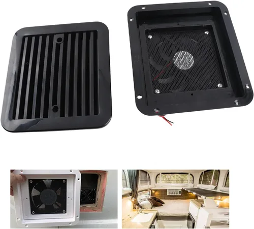Miniatura 7 de Yosoo Health Gear - Ventilador de refrigeración de 12 V 4 W con rejillas de ventilación de persianas, aire fuerte de viento unidireccional
