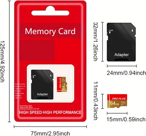Miniatura 7 de Paquete de 3 tarjetas TF de 64 GB con adaptador, tarjeta de memoria de alta velocidad, tarjeta TF de memoria UHS-I C10 A1 para tableta/teléfono