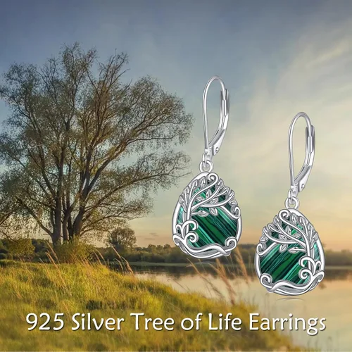 Miniatura 286 de Aretes colgantes con forma de lágrima de filigrana de piedra lunar de plata de ley 925 con cierre de palanca para mujer, regalos de joyería