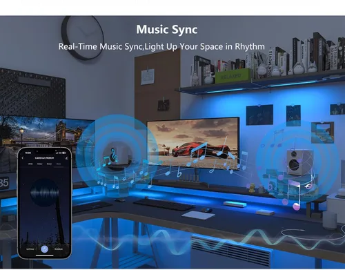 Miniatura 5 de Iluminación inteligente para debajo del gabinete, tira de luces LED blancas y multicolor, regulables, funciona con Alexa, Google Home, aplicación