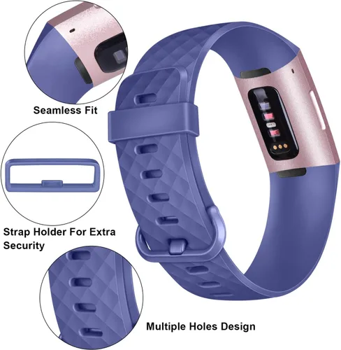Miniatura 2 de Paquete de 3 bandas de silicona para Fitbit Charge 4, Fitbit Charge 3 y Charge 3 SE, pulseras de repuesto para mujeres y hombres pequeños y grandes