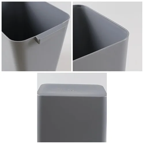 Miniatura 3 de Zopnny Cubo de basura de plástico, papelera, 4.5 galones, paquete de 3, color gris