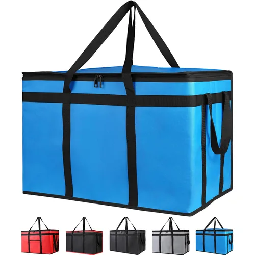 Miniatura 36 de Bodaon Paquete de 3 bolsas aisladas para entrega de alimentos para comidas calientes y frías, bolsas enfriadoras XXL, bolsa aislante para catering