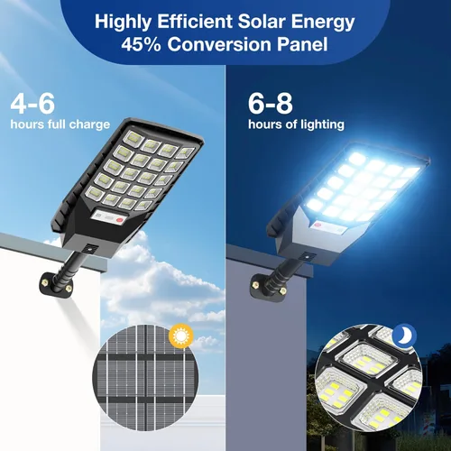 Miniatura 4 de WYWNA Farolas solares impermeables para exteriores, gran angular de 6500 K, luz de inundación solar con sensor de movimiento y control remoto, luz