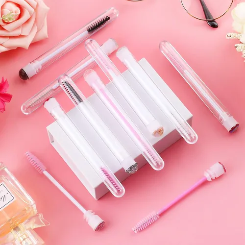 Miniatura 7 de Dming - Cepillo para pestañas, herramienta de maquillaje, suministros para extensiones de pestañas, cepillo de limpieza, rímel con diamante, 50