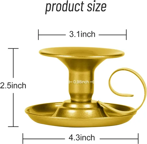 Miniatura 3 de Portavelas – 2 portavelas de hierro retro dorado para centros de mesa para bodas, fiestas, Navidad, decoración de mesa del hogar (dorado, 2 unidades)